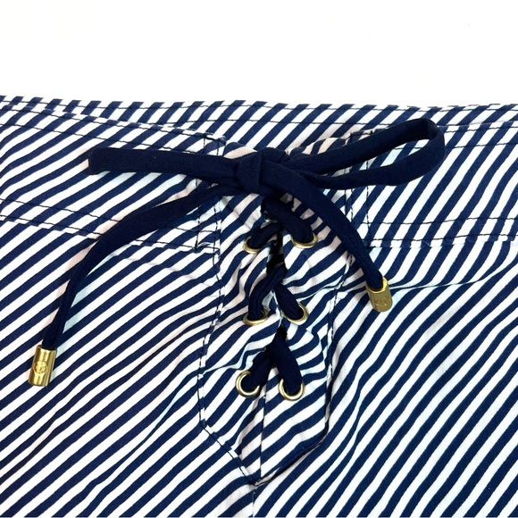 Helen Jon Swim Board Shorts Stripe Navy White Size 12 - Picture 3 of 6